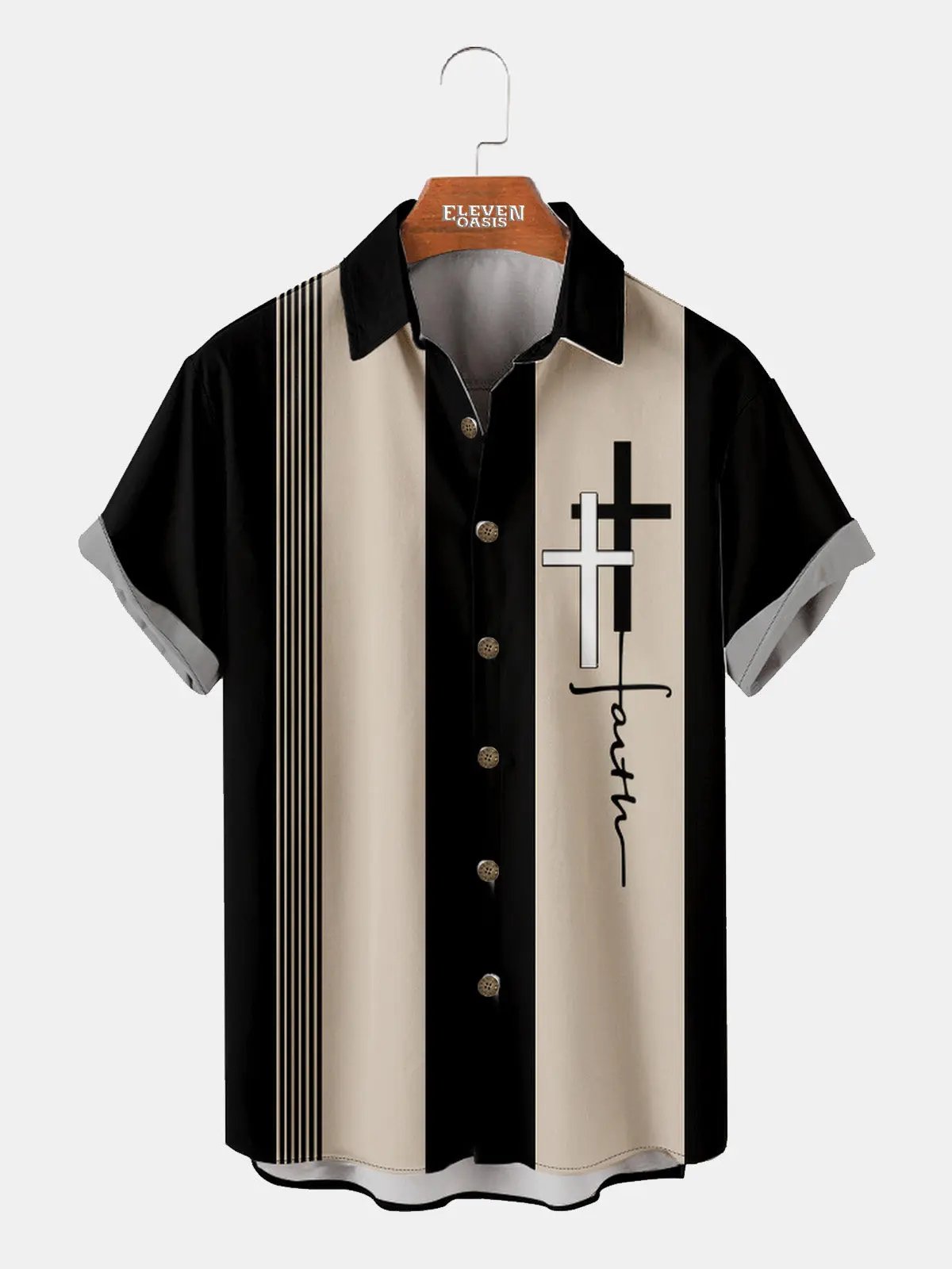 Men's Faith Cross Short Sleeve Shirt ElevenOasis