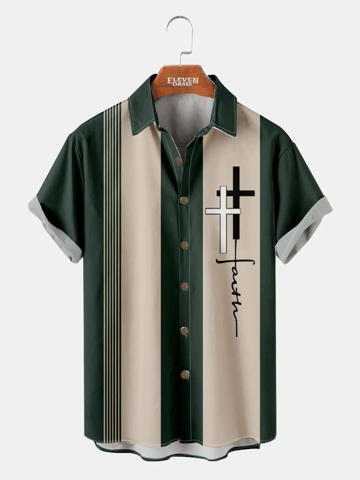 Men's Faith Cross Short Sleeve Shirt ElevenOasis