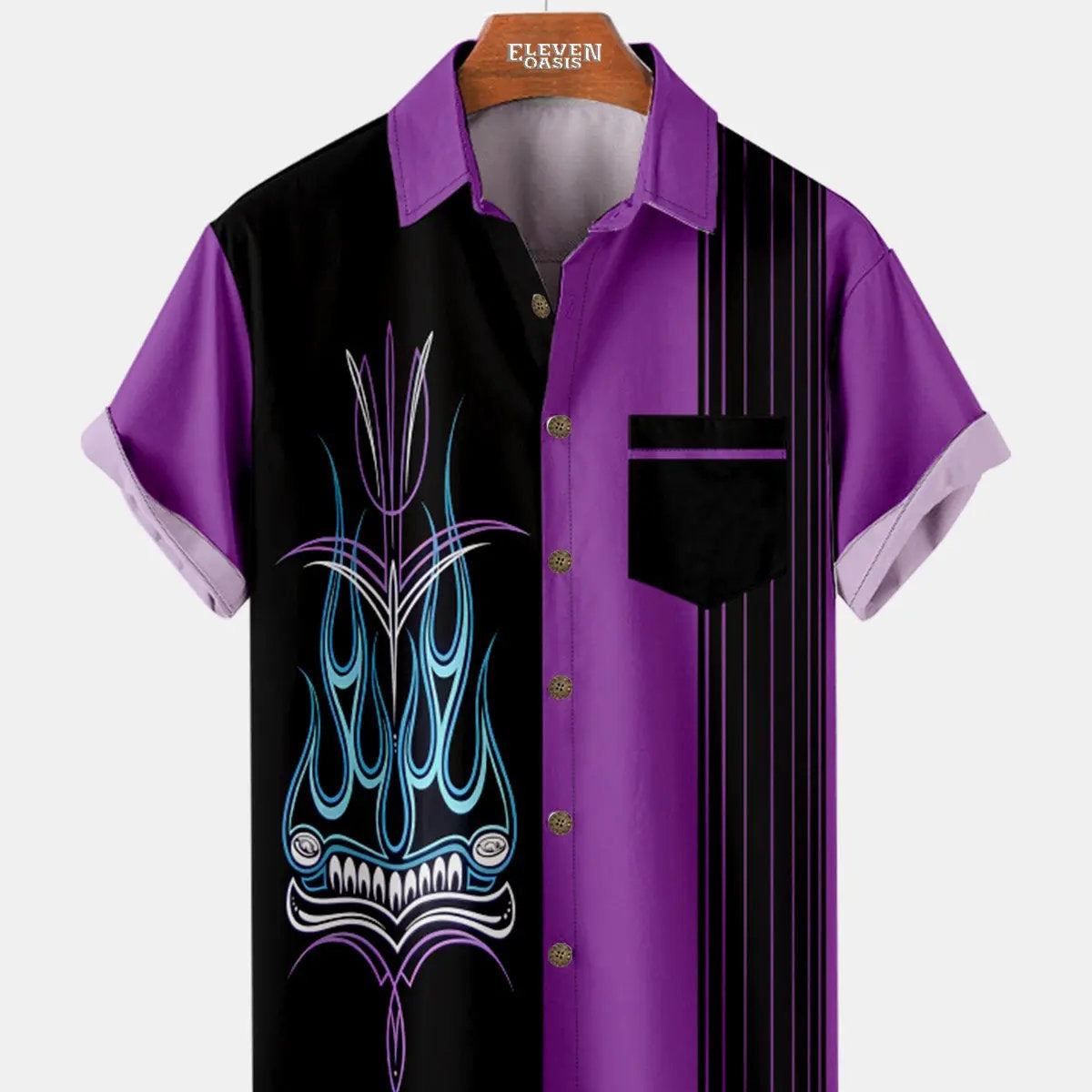 Men's Automotive Stripe Short Sleeve Shirt ElevenOasis