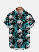 Men's Skull and Octopus Short Sleeve Shirt Eleven Oasis