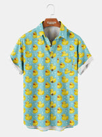Men's Rubber Duck Pattern Short Sleeve Shirt Eleven Oasis