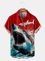 Men's Shark Attack Graphic Short Sleeve Shirt Eleven Oasis