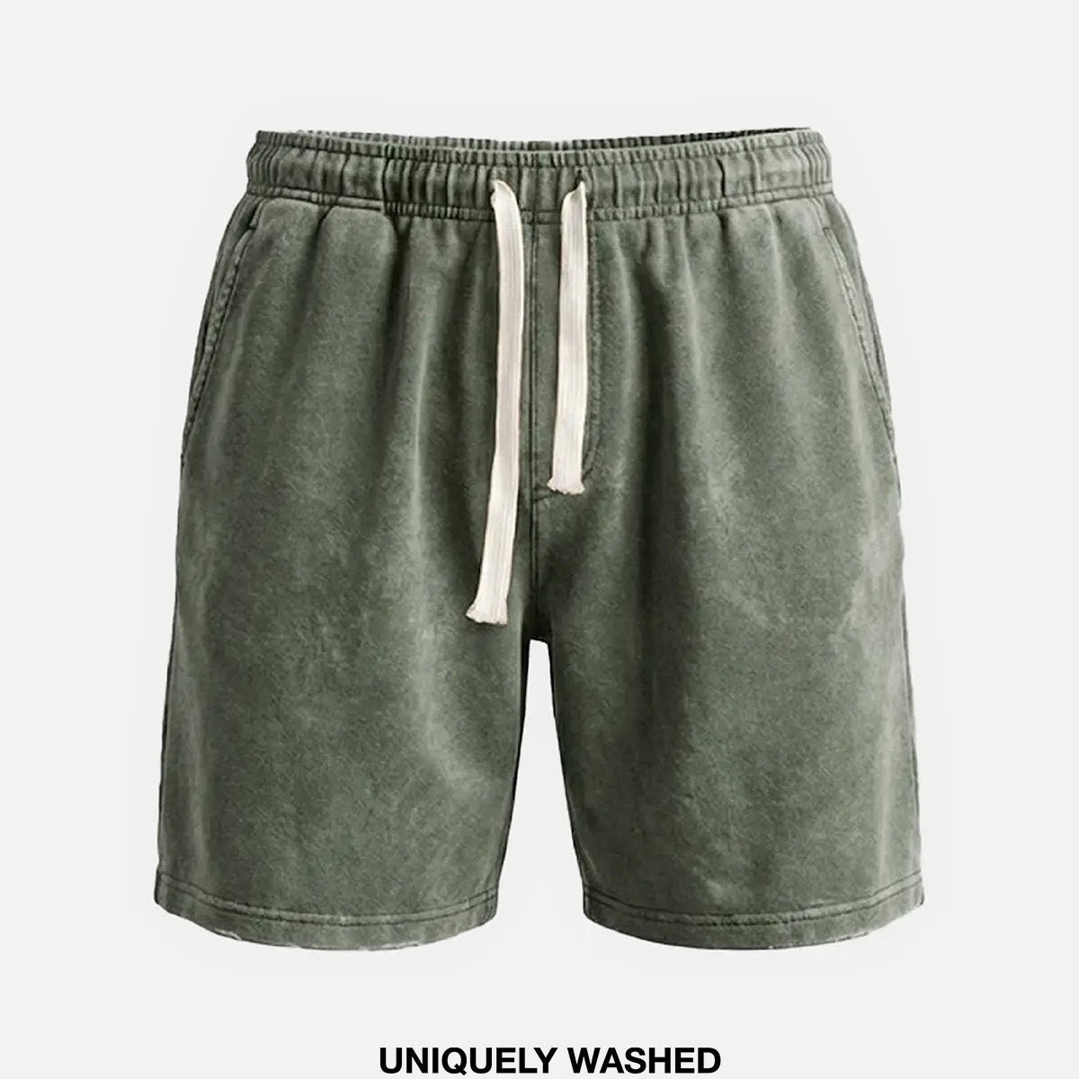 Men's Washed Cotton Drawstring Shorts ElevenOasis