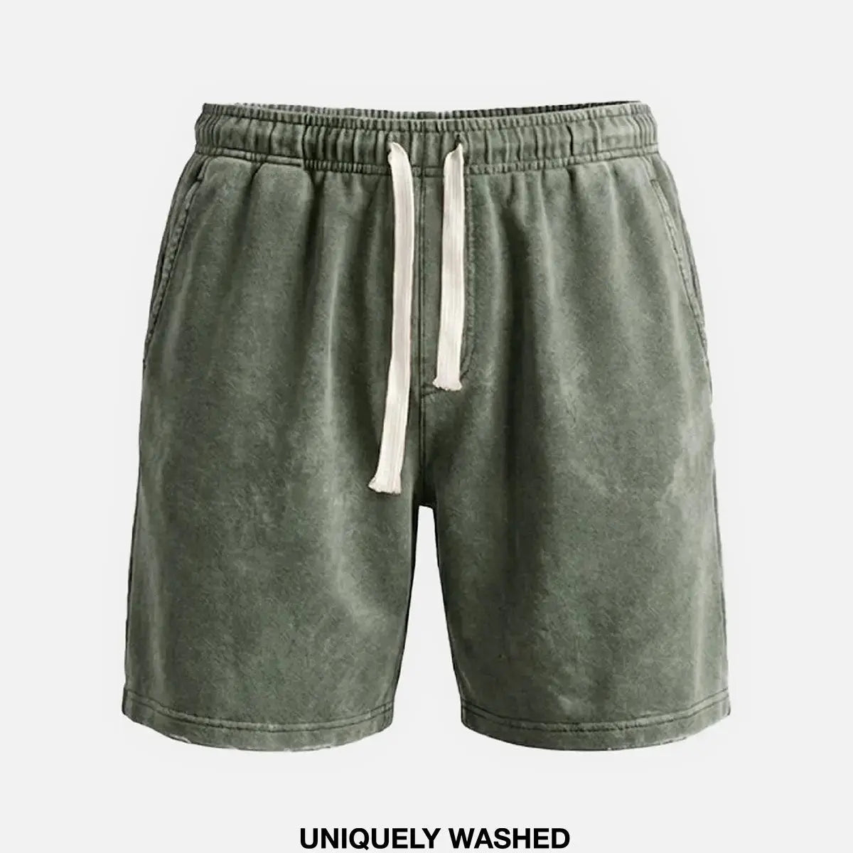Men's Washed Cotton Drawstring Shorts ElevenOasis