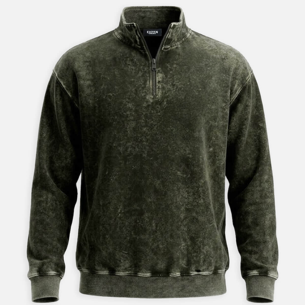 Men's Washed Quarter Zip Sweatshirt Eleven Oasis