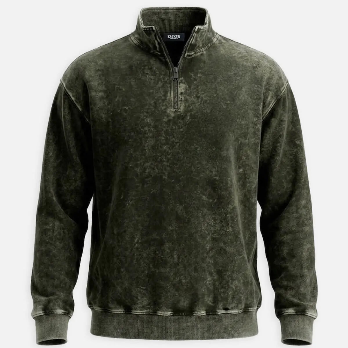 Men's Washed Quarter Zip Sweatshirt Eleven Oasis