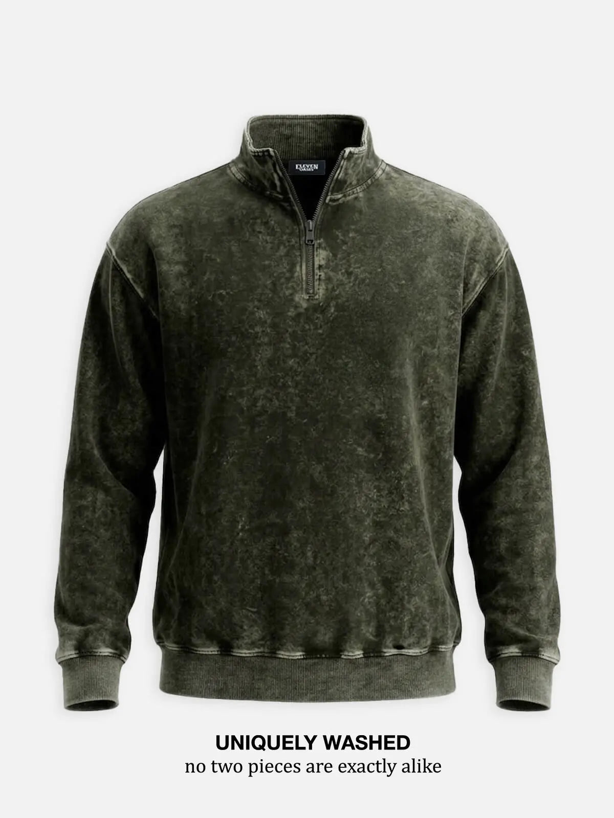 Men's Washed Quarter Zip Sweatshirt Eleven Oasis