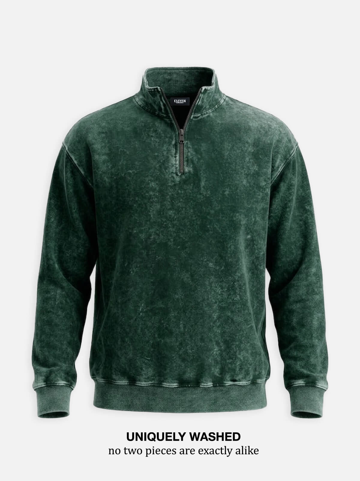 Men's Washed Quarter Zip Sweatshirt Eleven Oasis