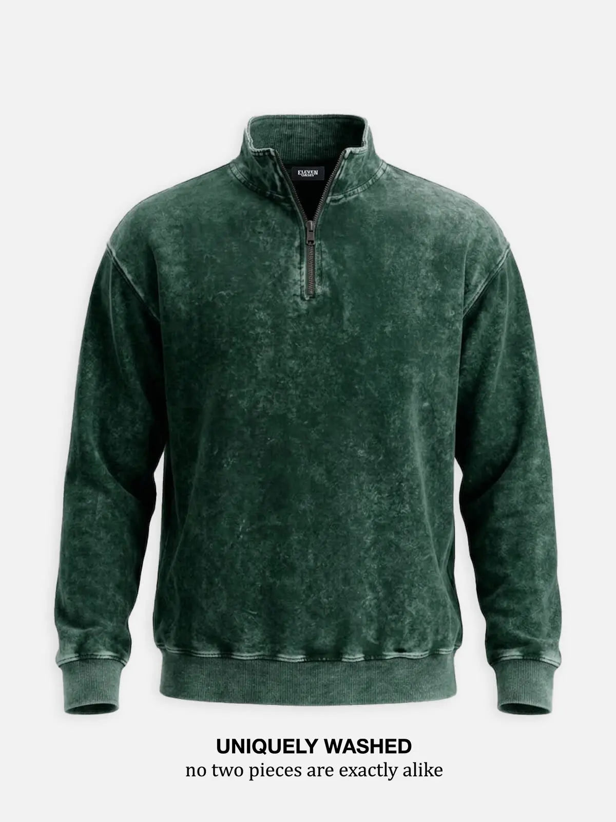 Men's Washed Quarter Zip Sweatshirt Eleven Oasis