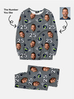 Custom Football Team & Face Pajama Set - Emerald City Blue & Green Eleven Oasis