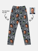 Custom Football Team & Face Pajama Set - Emerald City Blue & Green Eleven Oasis