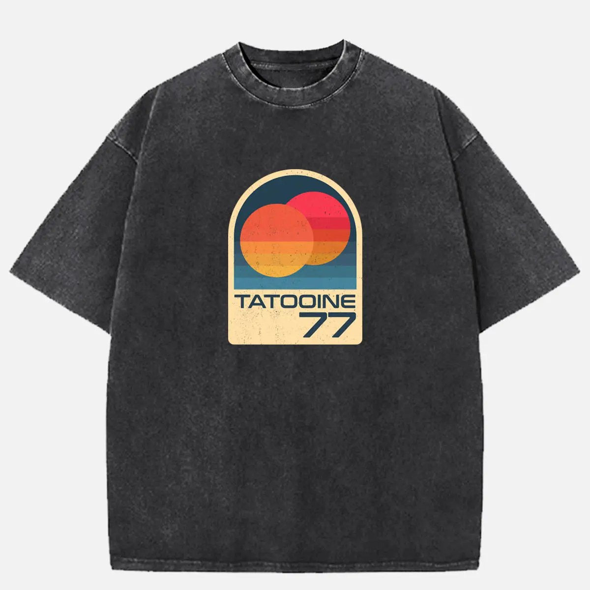 Star Wars Tatooine 77 Vintage Acid Wash Cotton T-Shirt ElevenOasis
