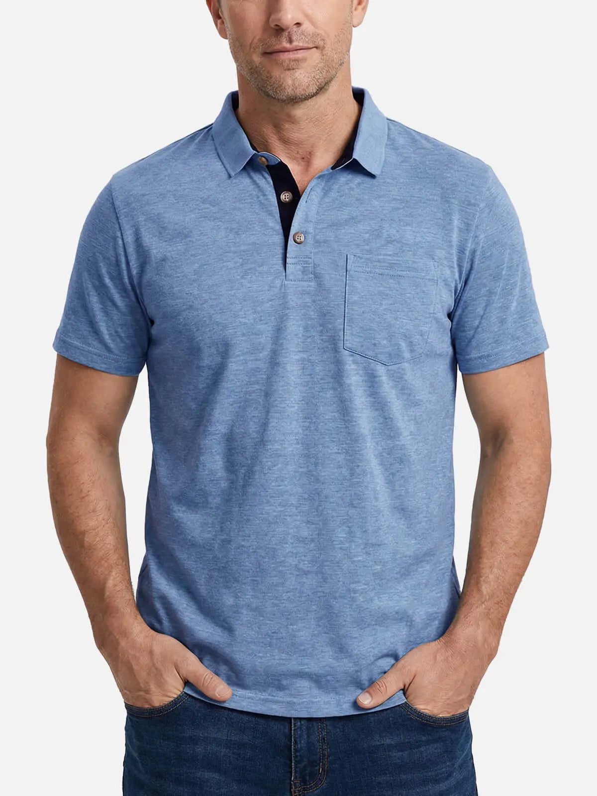Men's Classic Pocket Polo Short Sleeve Shirt ElevenOasis
