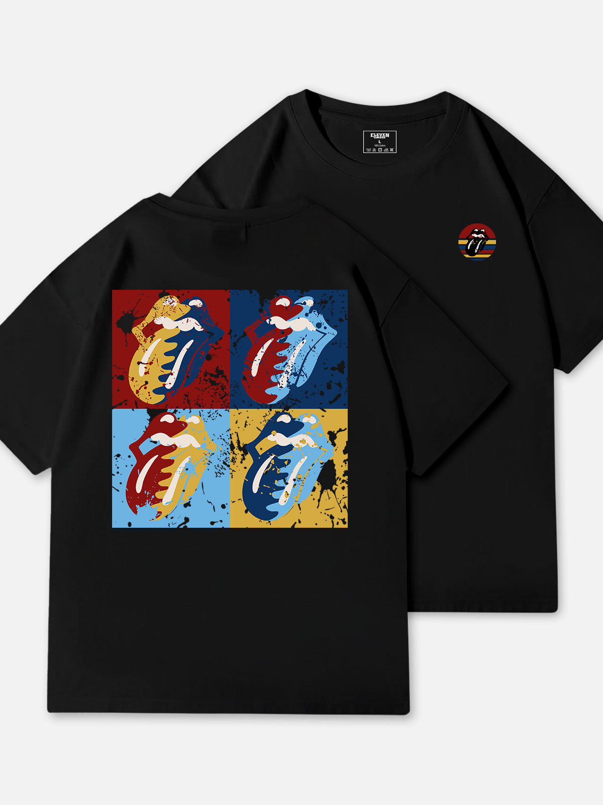 Rolling Stones Pop Art Tongue Logo Cotton T-Shirt Eleven Oasis