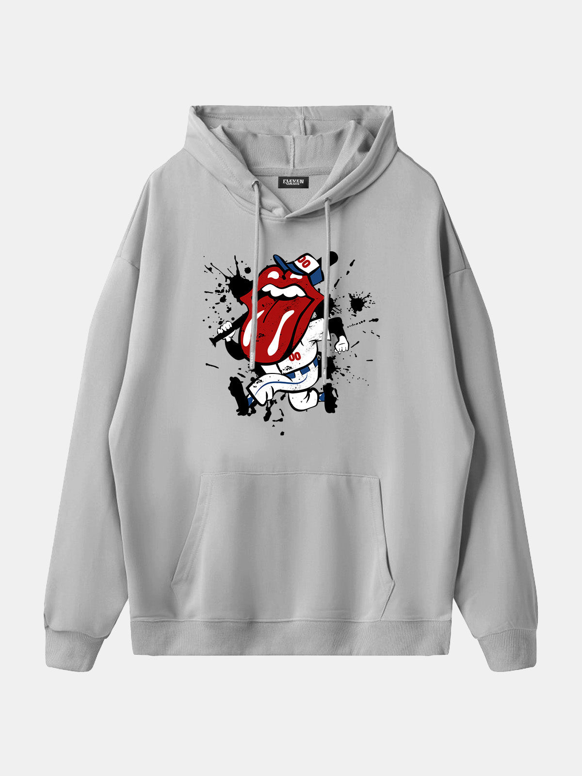 Rolling Stones Baseball Player Graphic Hoodie Eleven Oasis