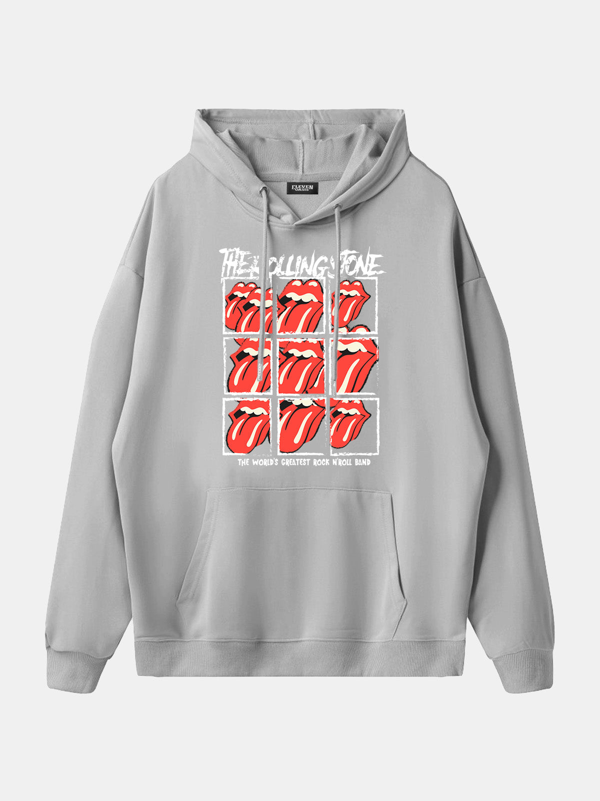 Rolling Stones Tongue Logo Grid Hoodie Eleven Oasis