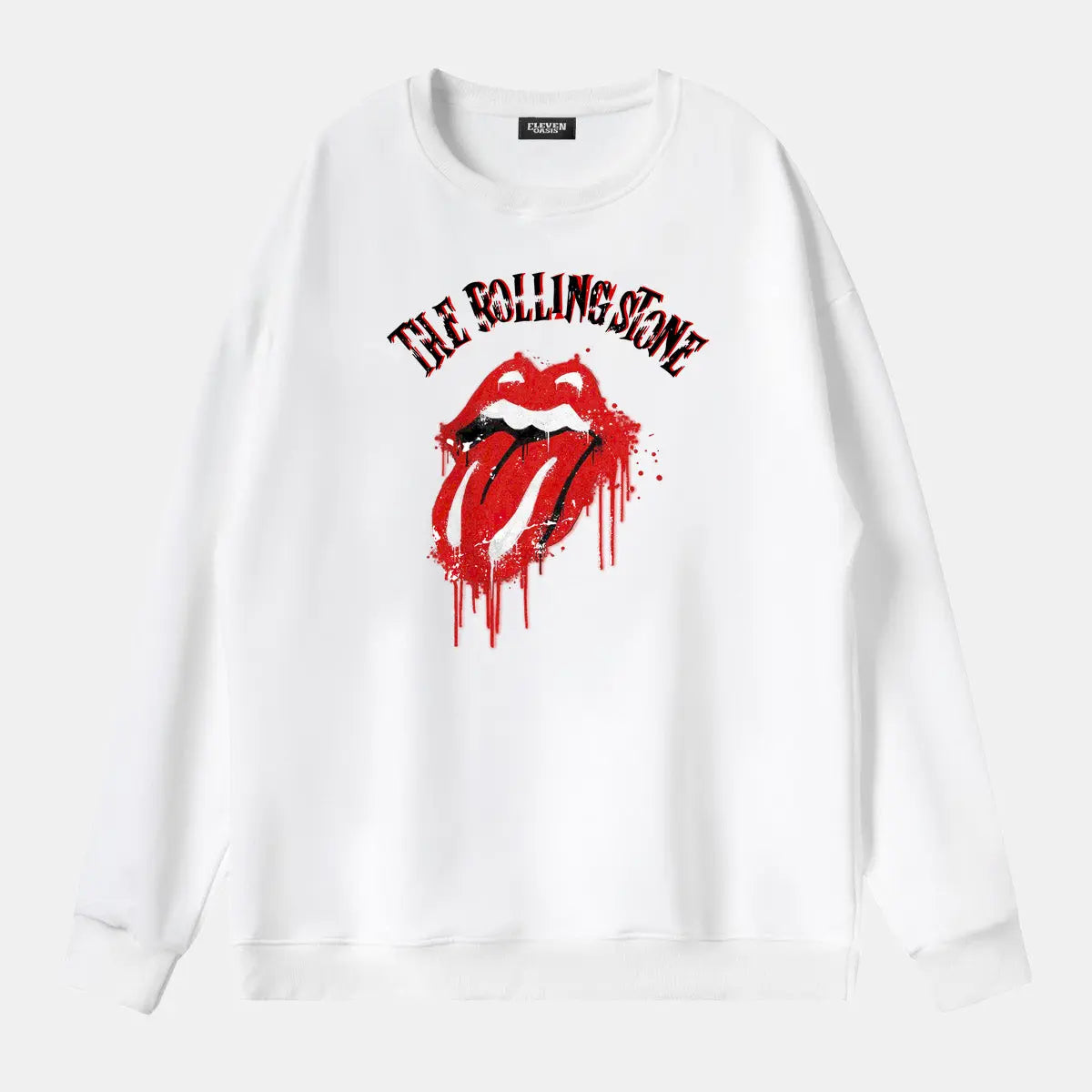 Rolling Stones Dripping Tongue Logo Sweatshirt Eleven Oasis