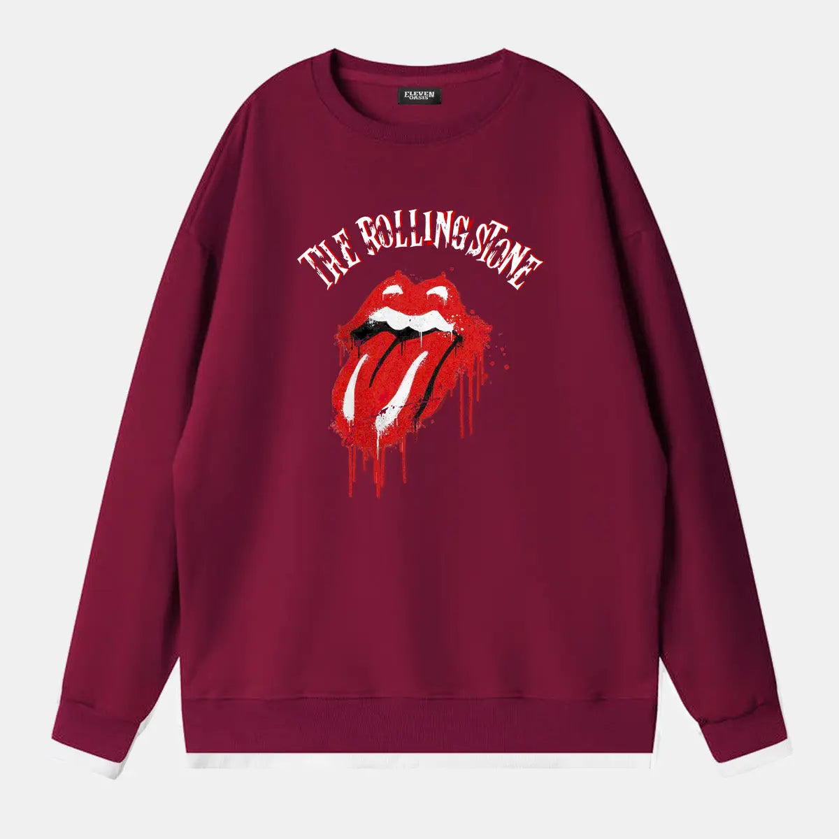 Rolling Stones Dripping Tongue Logo Sweatshirt Eleven Oasis