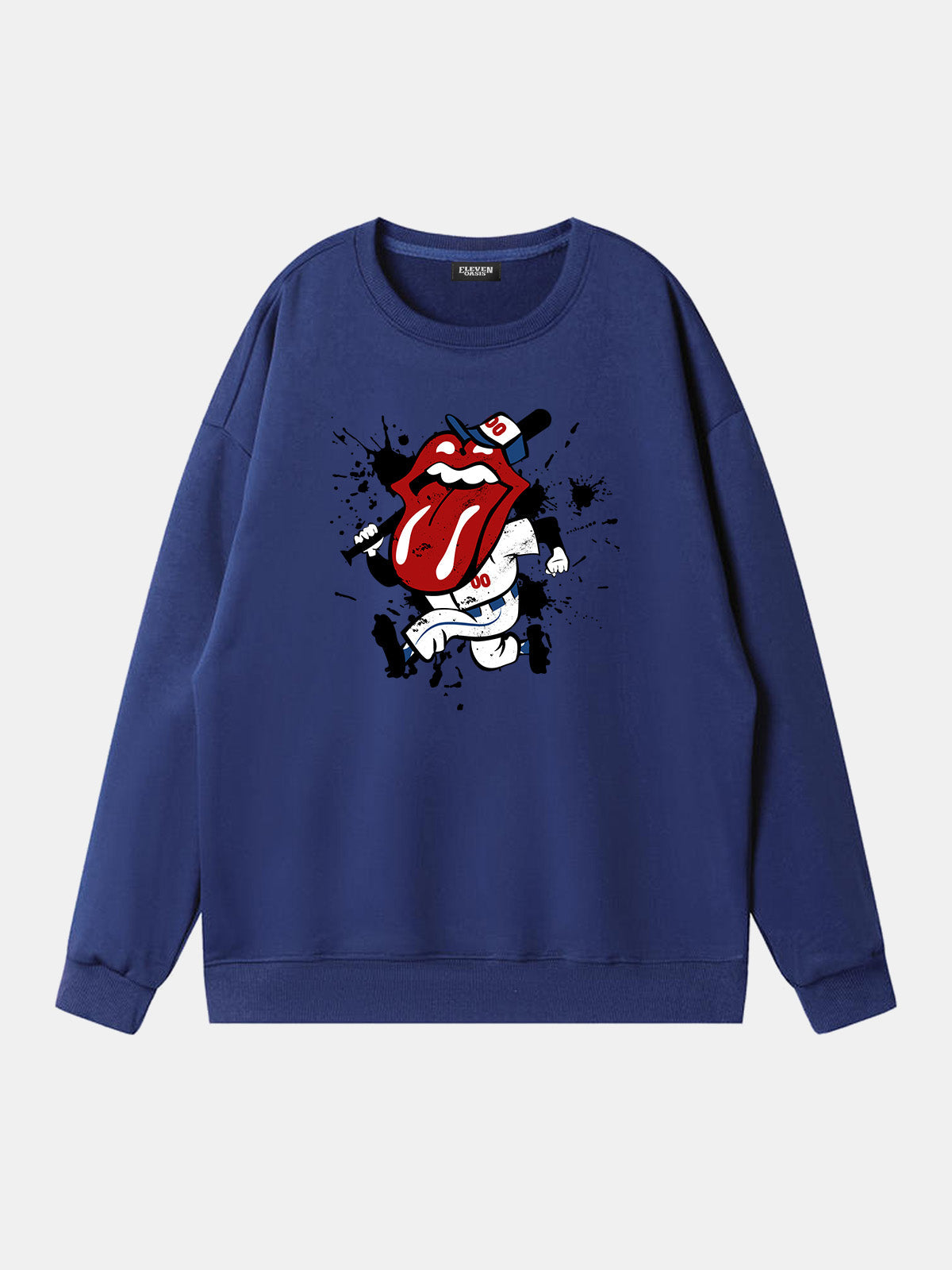 Rolling Stones Baseball Player Graphic Sweatshirt Eleven Oasis