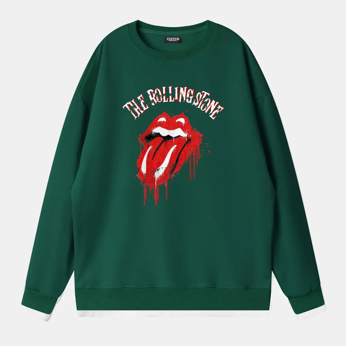 Rolling Stones Dripping Tongue Logo Sweatshirt Eleven Oasis