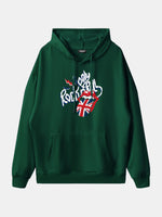 Rolling Stones Union Jack Lips Graphic Hoodie Eleven Oasis