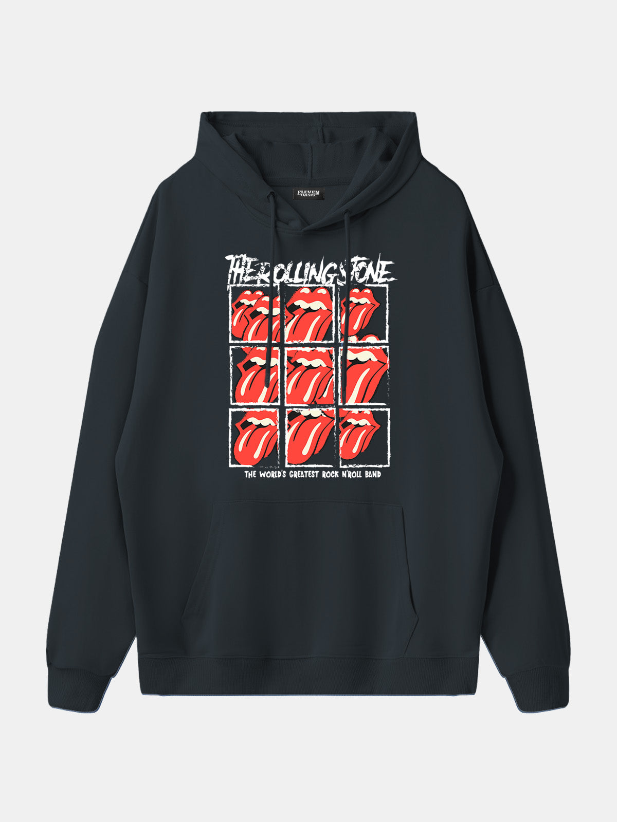 Rolling Stones Tongue Logo Grid Hoodie Eleven Oasis