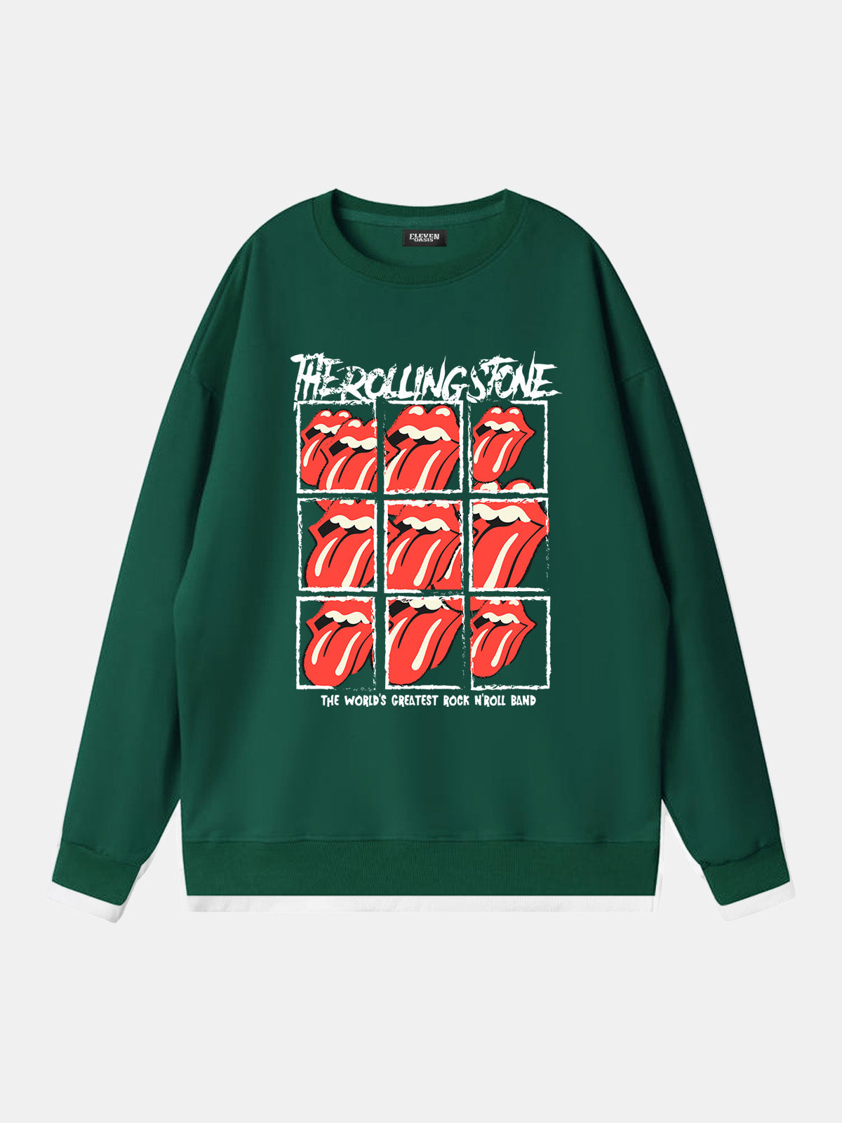Rolling Stones Tongue Logo Grid Sweatshirt Eleven Oasis