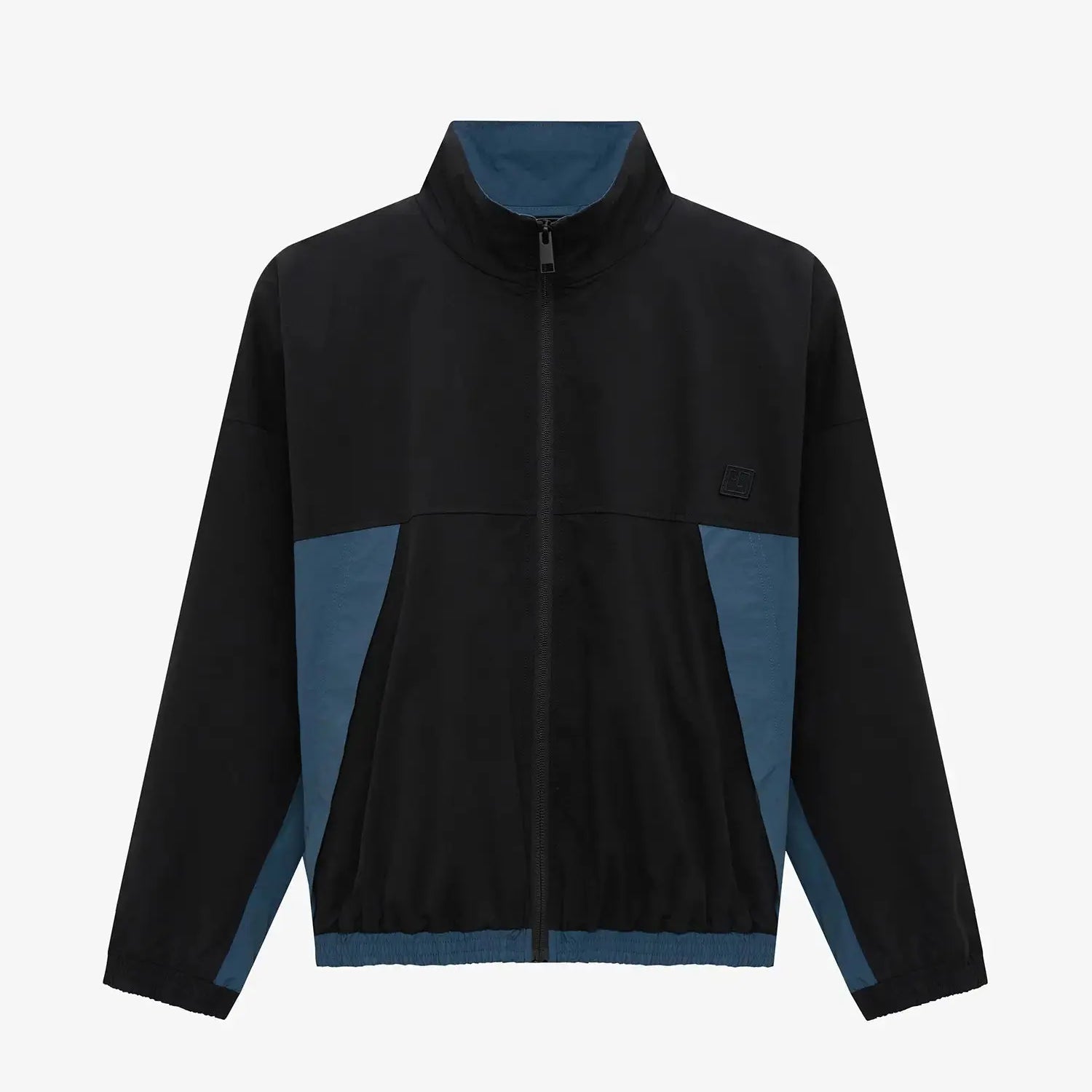 Women's Cropped Track Jacket in Blue & Black 01 #blue-black