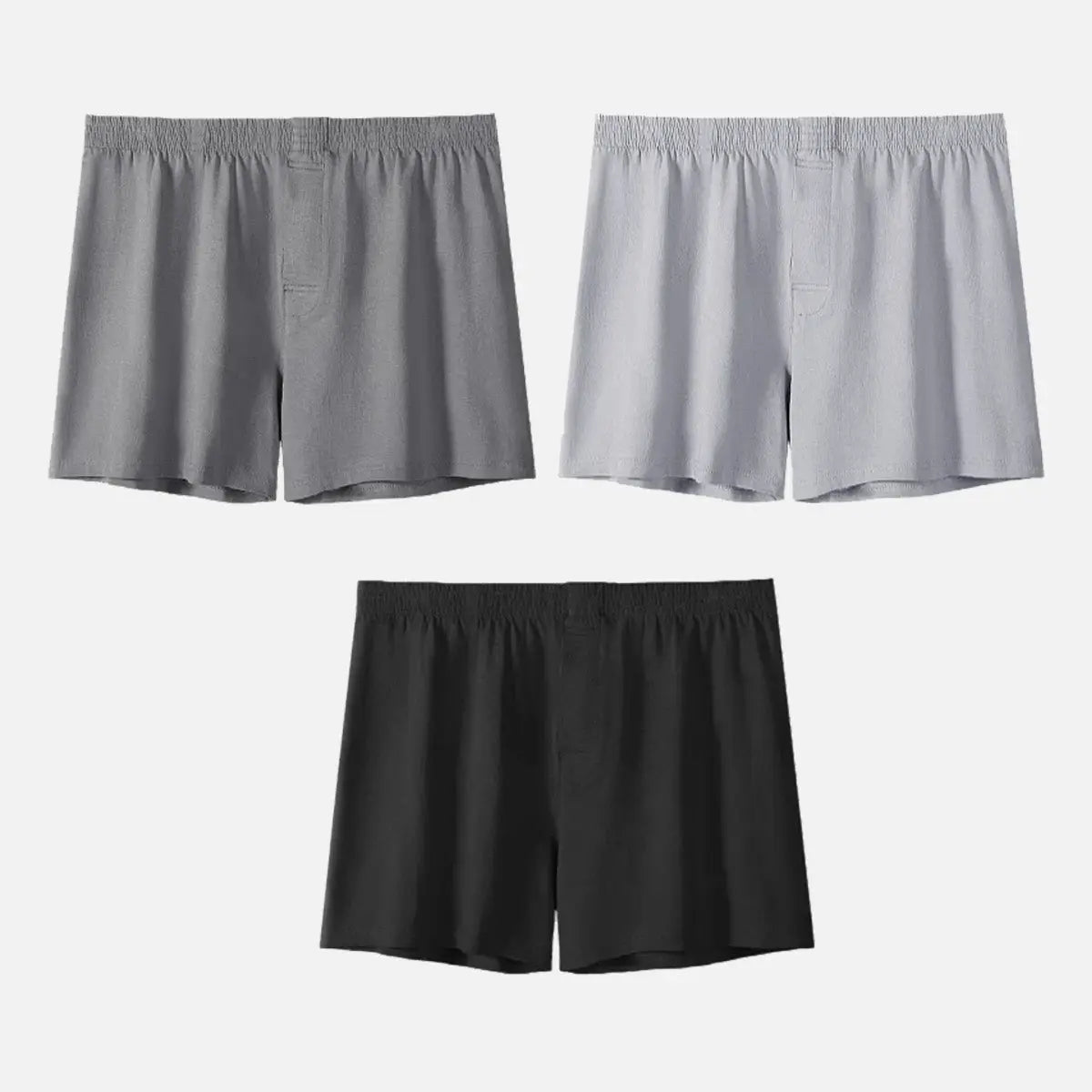 Men's Cotton Stretch Button Fly Boxer Shorts 3-Pack Eleven Oasis