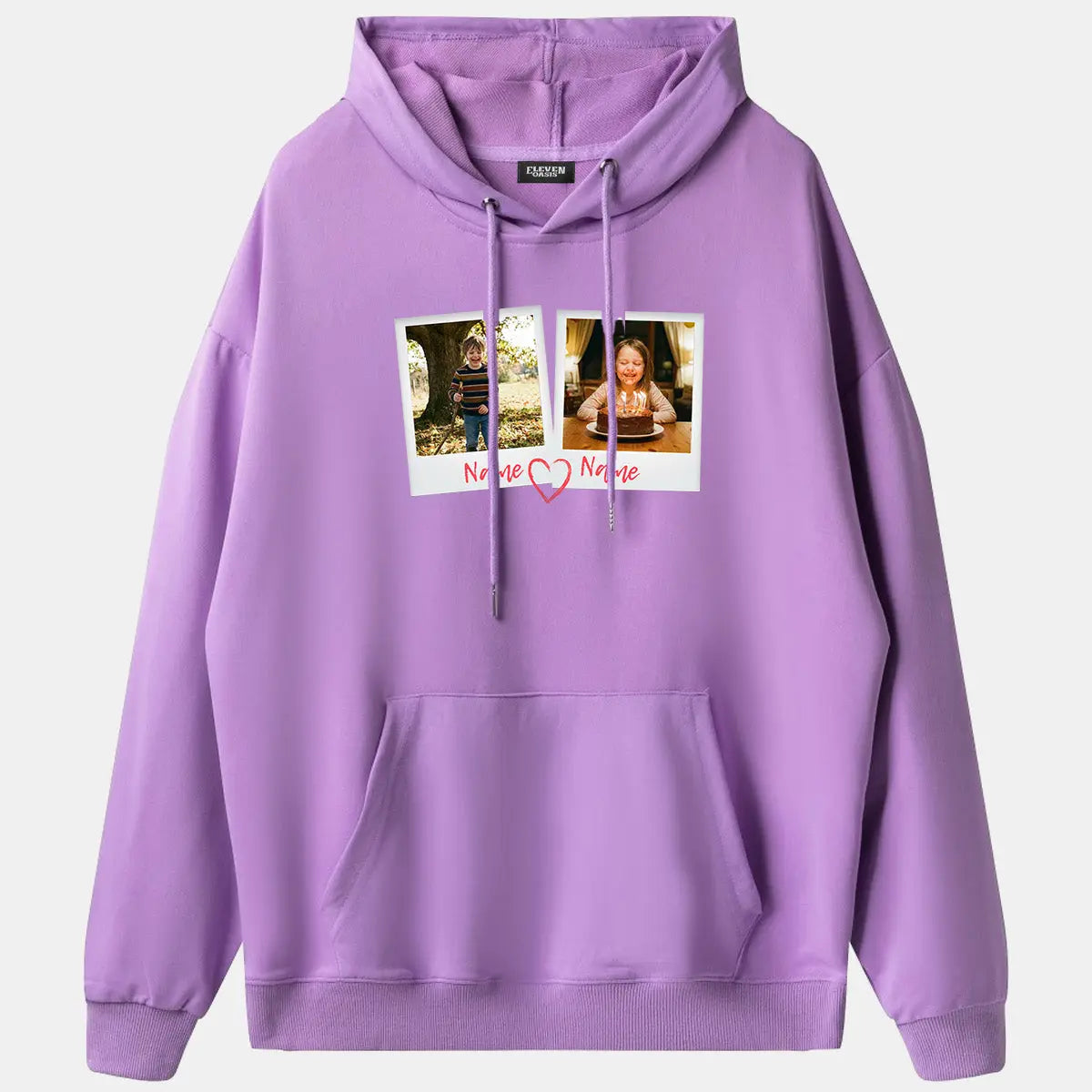 Custom Photos & Names Hoodie Eleven Oasis