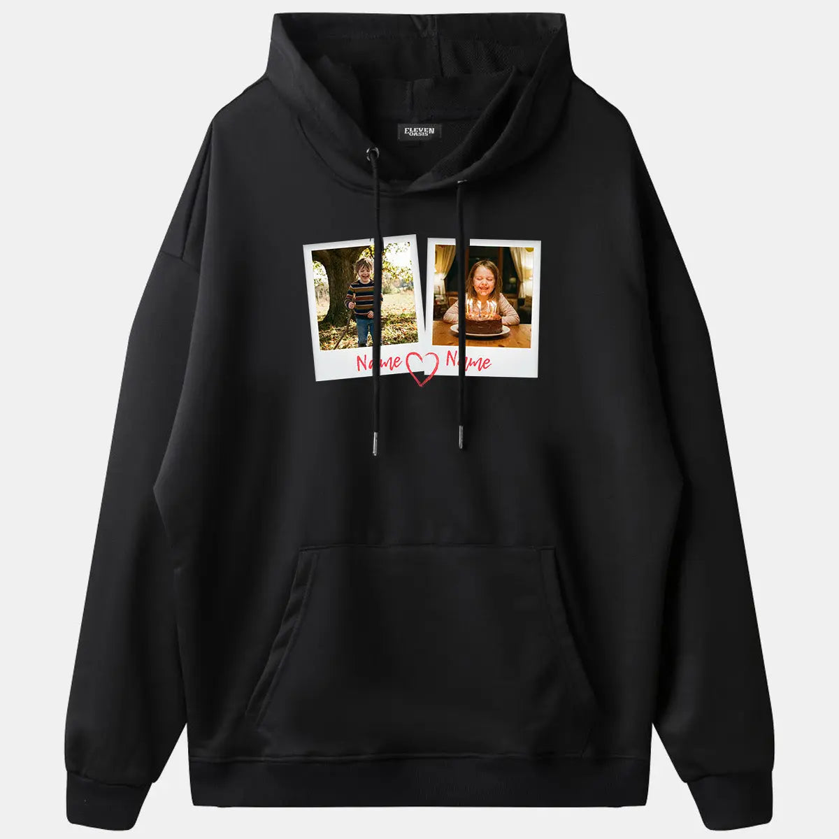 Custom Photos & Names Hoodie Eleven Oasis