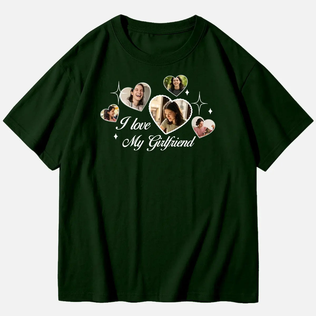 Custom Love Photo Cotton Short Sleeve T-Shirt Eleven Oasis