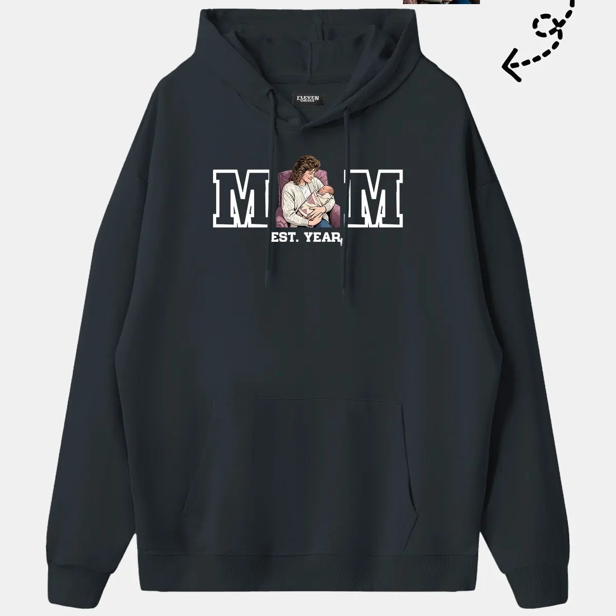 Custom Mom Illustration Hoodie Eleven Oasis