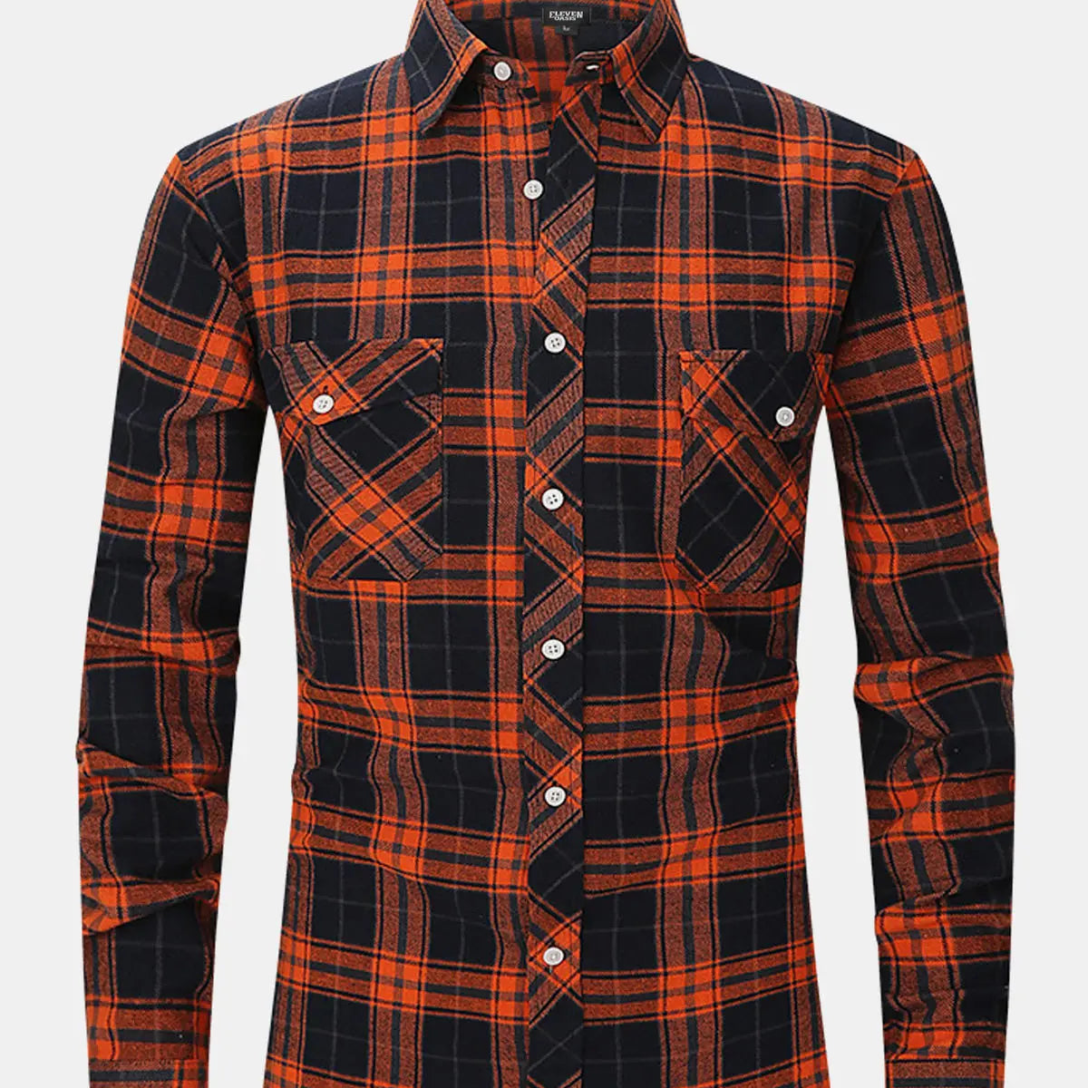 Men's Plaid Button-Down Long Sleeve Shirt ElevenOasis