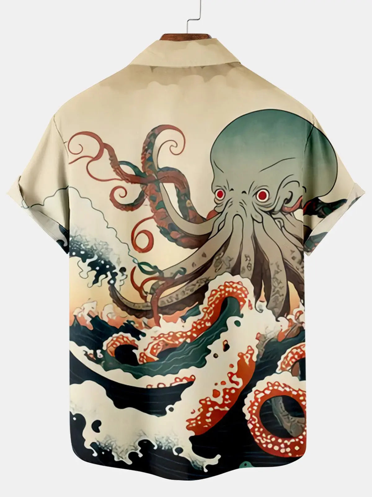 Vintage Fun Ocean Octopus Print Pocket Short Sleeve ShirtMens short sleeve shirts Big and tall Mens shirts Short sleeve shirts for men Mens 4xl shirts Casual short sleeve shirts