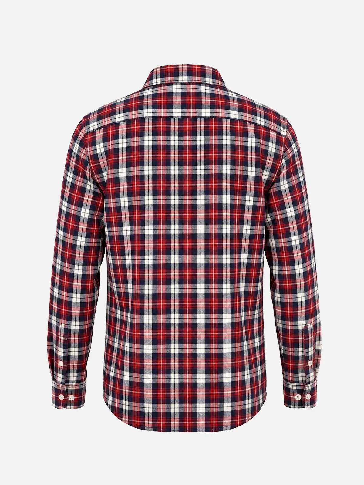 Men's Brushed Plaid Double Pocket Long Sleeve Flannel Shirt Eleven Oasis
