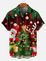 Men's Short Sleeve Shirt with Santa Claus PatternMens short sleeve shirts Big and tall Mens shirts Short sleeve shirts for men Mens 4xl shirts Casual short sleeve shirts