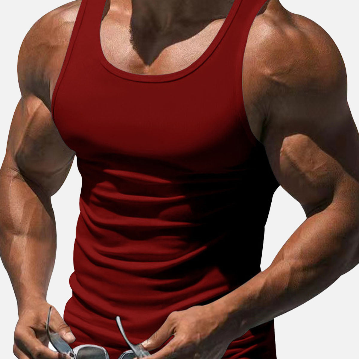 Men's Solid Color Slim Fit Tank Top ElevenOasis