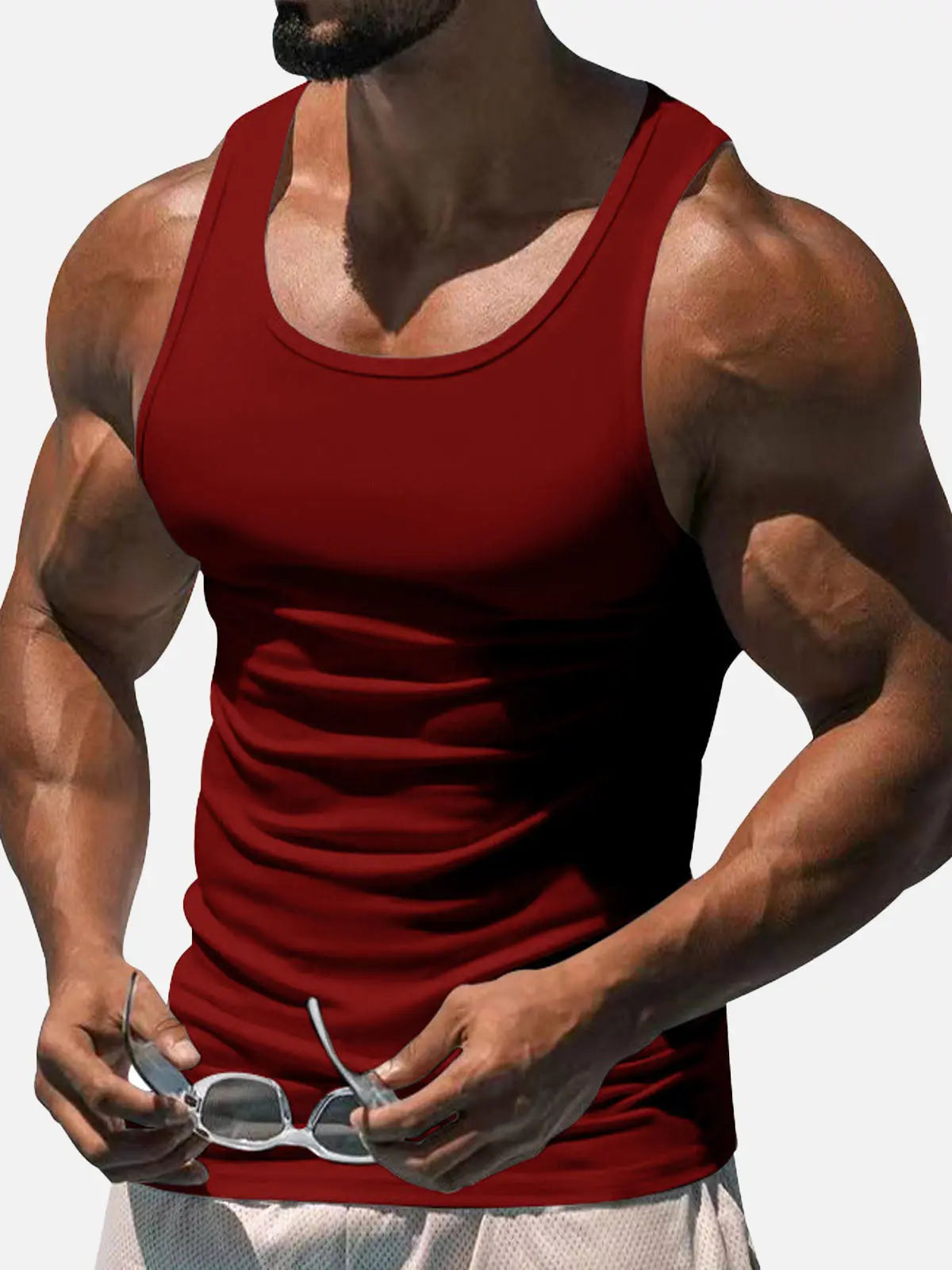 Men's Solid Color Slim Fit Tank Top ElevenOasis