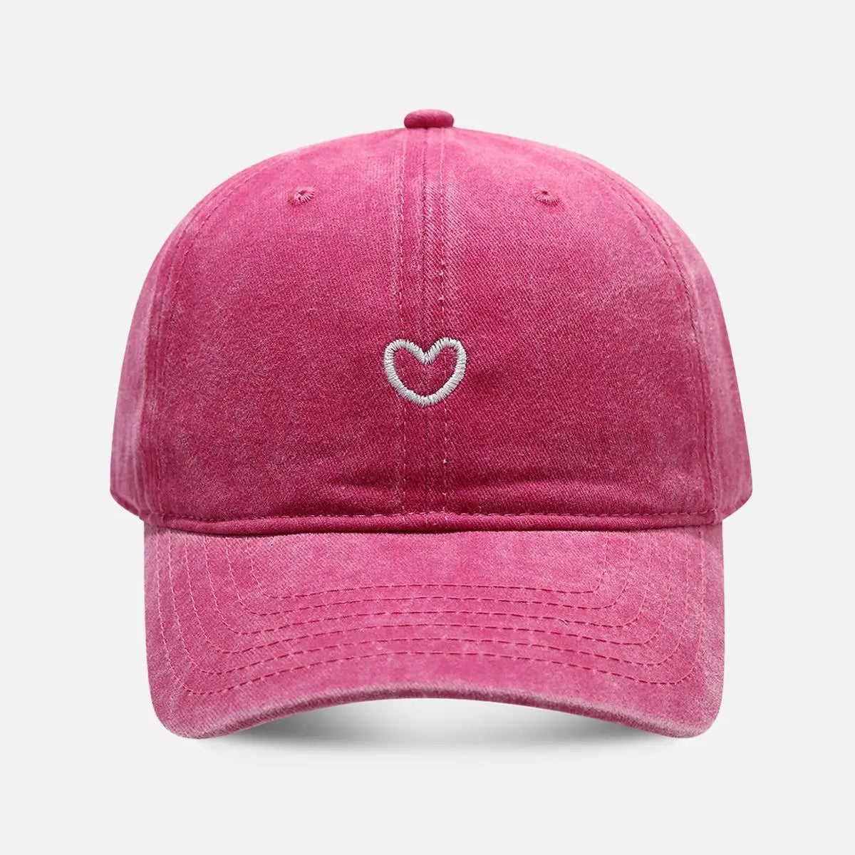 Heart Washed Cotton Baseball Cap ElevenOasis
