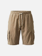 Men's Linen Blend Slim Fit Cargo Shorts