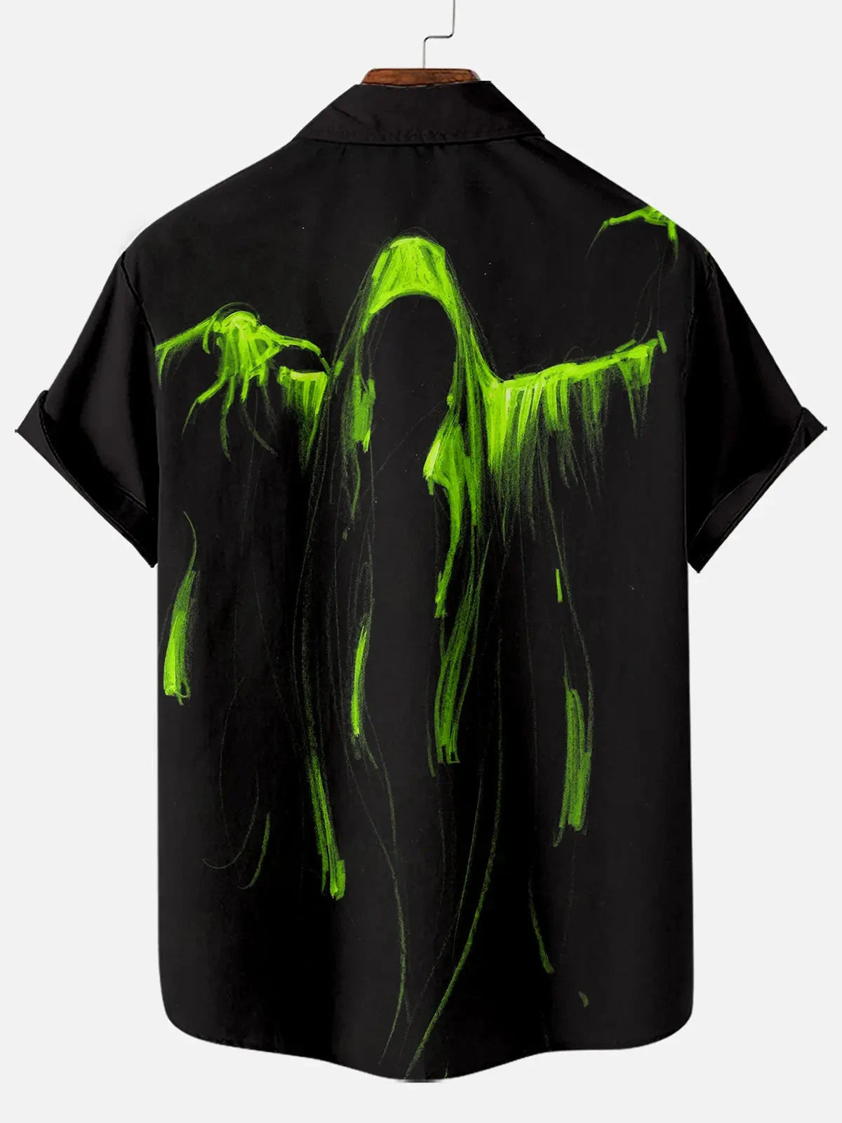 Tall Men's Grim Reaper Halloween Short Sleeve Shirt Eleven Oasis