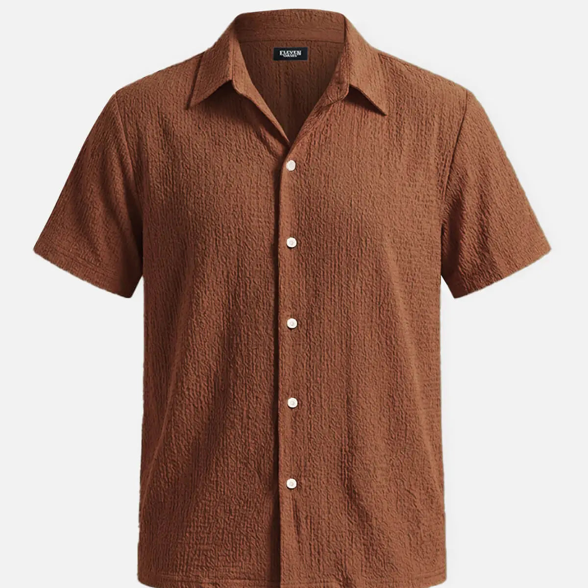 Men's Textured Crinkle Short Sleeve Shirt ElevenOasis