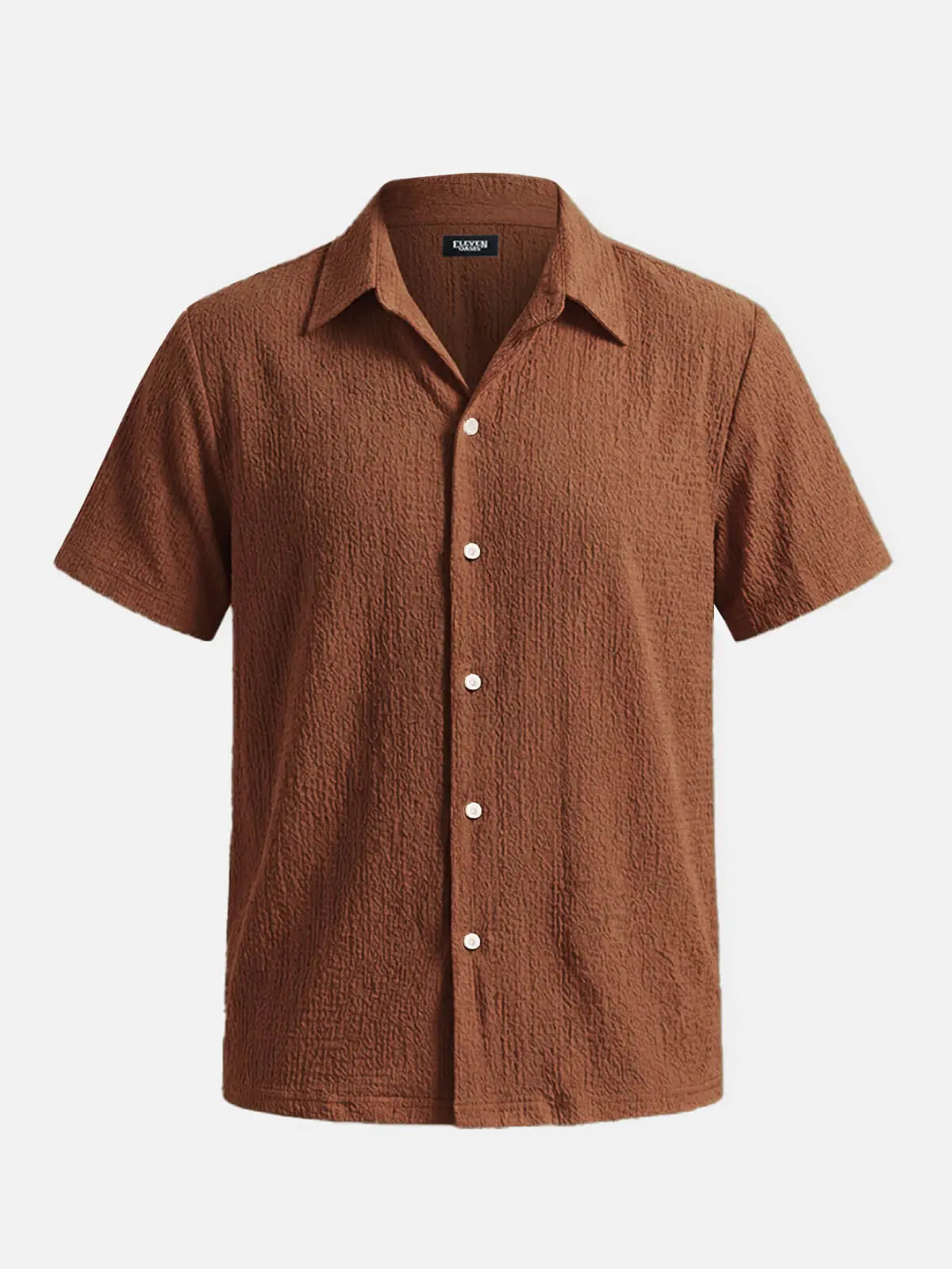 Men's Textured Crinkle Short Sleeve Shirt ElevenOasis