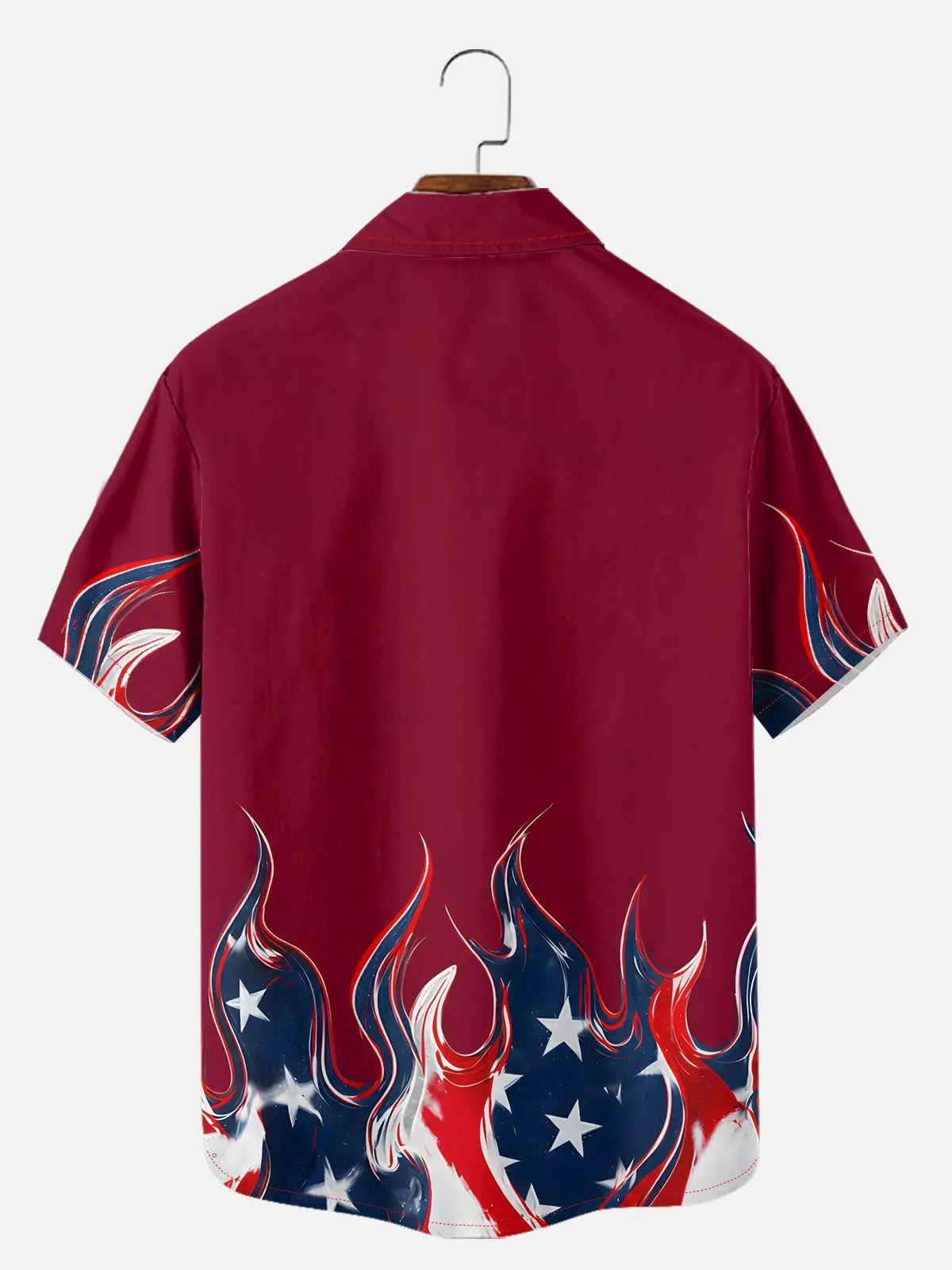 Men's Patriotic Flame Short Sleeve Shirt Eleven Oasis