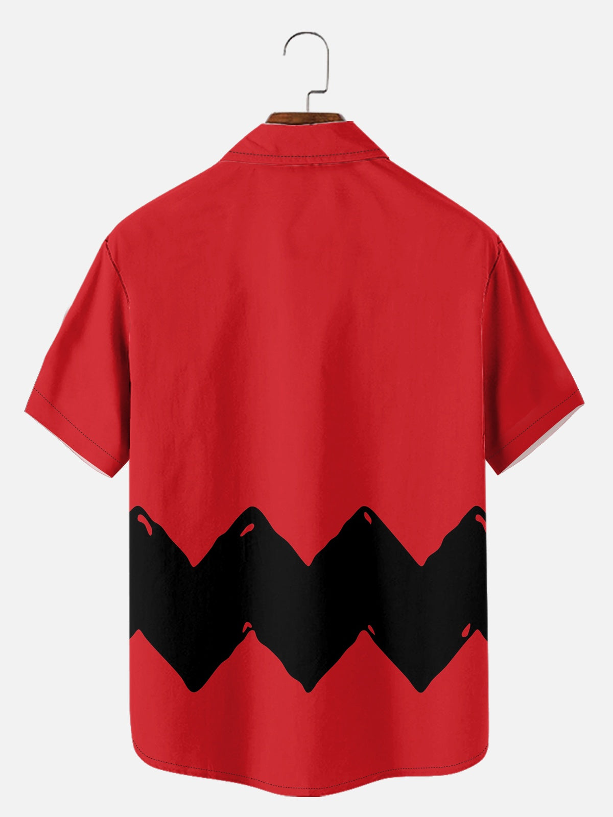 Men's Vintage Cartoon Zigzag Short Sleeve Shirt ElevenOasis