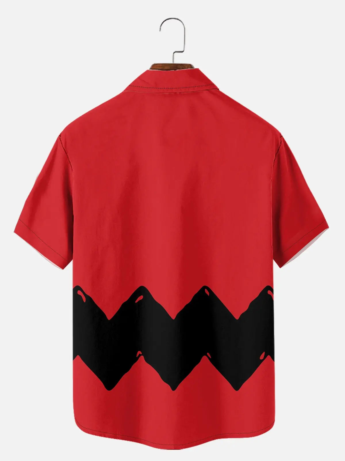 Men's Vintage Cartoon Zigzag Short Sleeve Shirt ElevenOasis