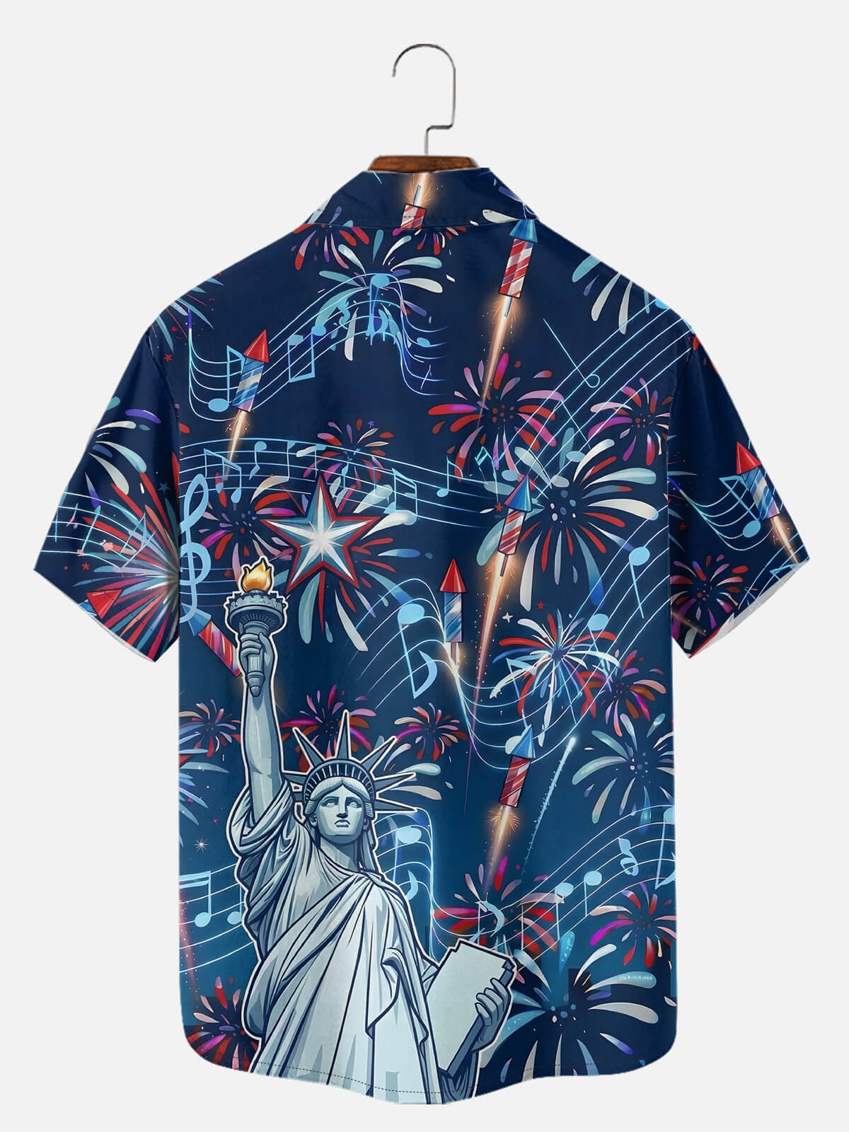 Tall Men's Liberty Fireworks Celebration Short Sleeve Shirt Eleven Oasis