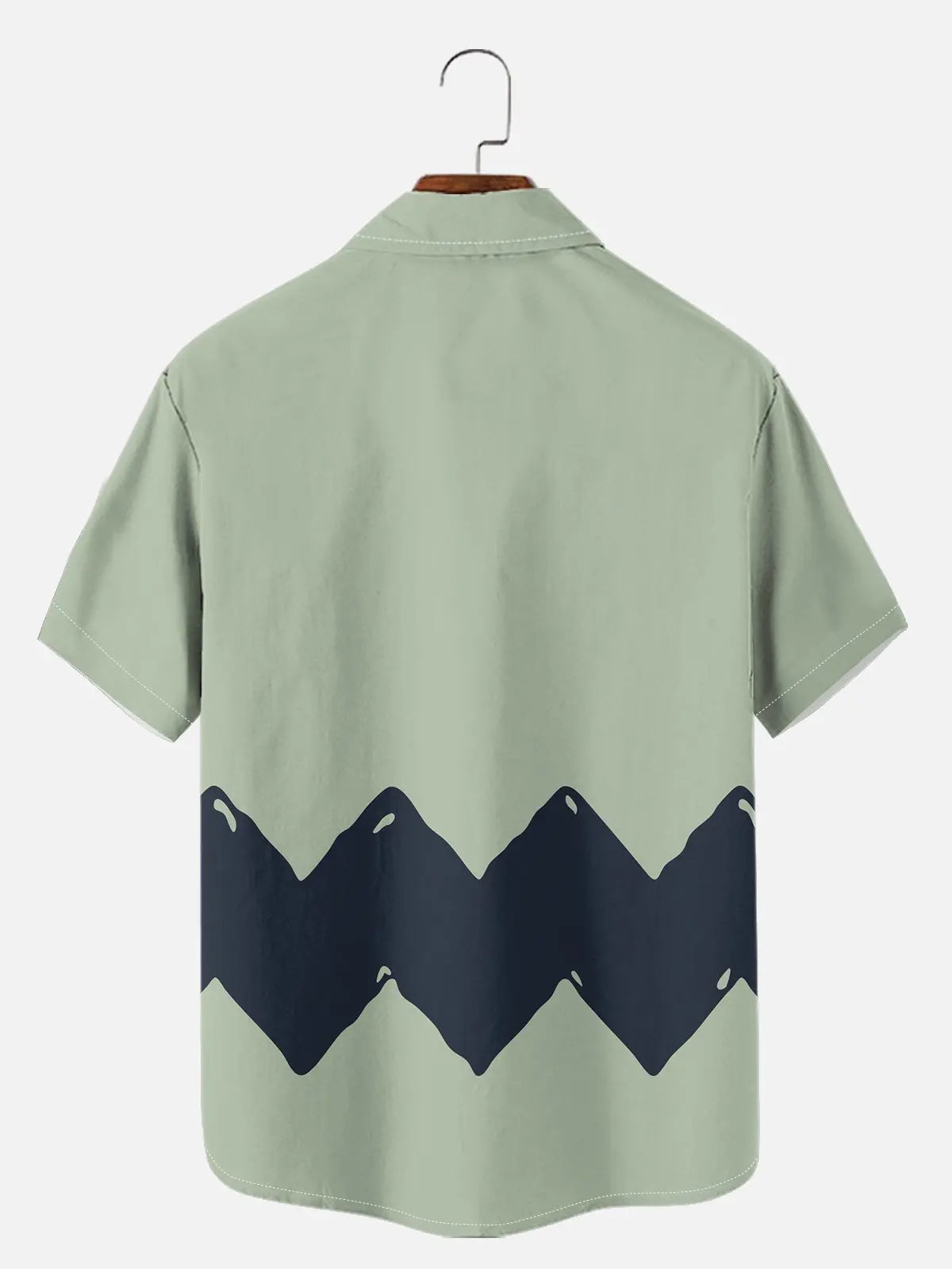 Men's Vintage Cartoon Zigzag Short Sleeve Shirt ElevenOasis