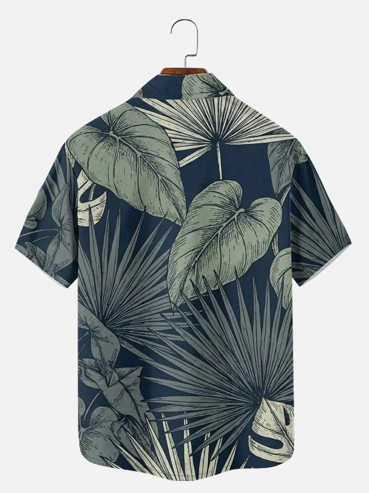 Tall Men's Tropical Palm Short Sleeve Shirt Eleven Oasis